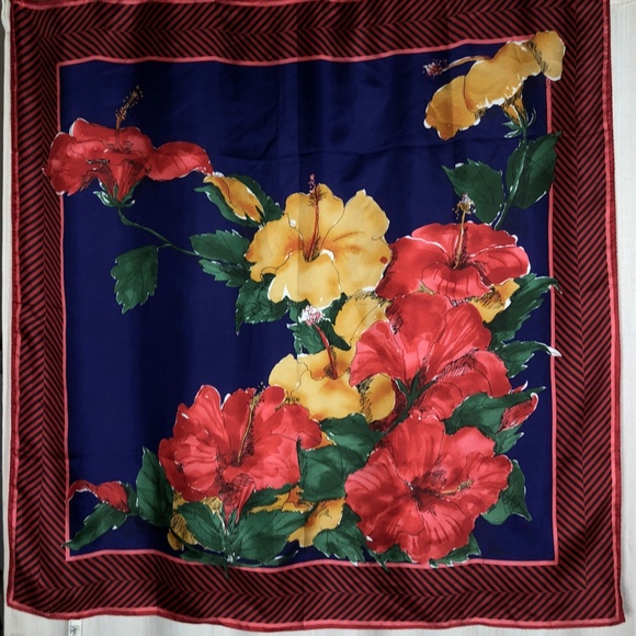 Vera Neumann Vintage Accessories - Vera Neumann Silk Scarf Floral Flowers Vintage